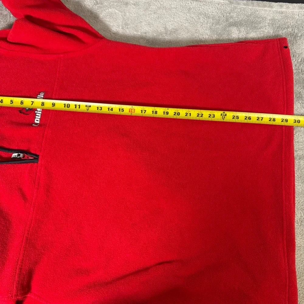 Starter Louisville Cardinals Fleece Pullover Mens XL Red Quarter Zip Mock Neck‎